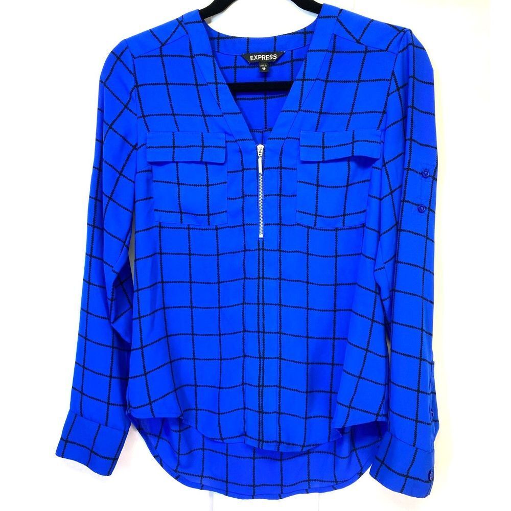 Express Blue and Black Shirt Size XS P